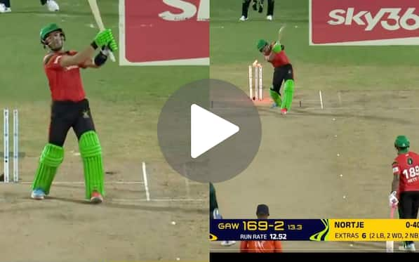 [Watch] Anrich Nortje Gets The Better Of Rahmanullah Gurbaz With A Lightning Fast Delivery